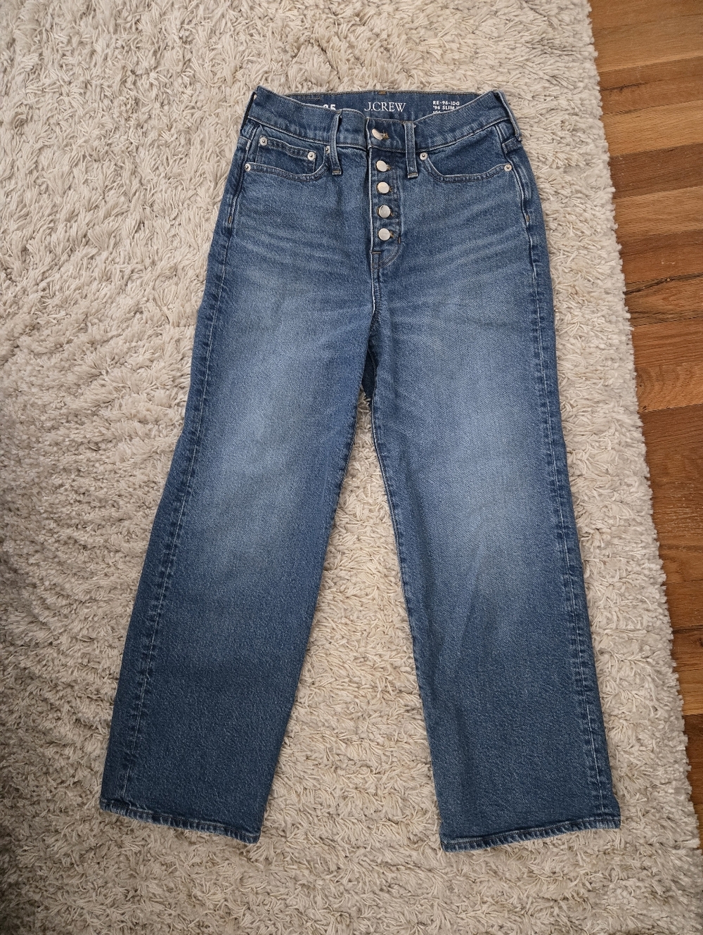 J. Crew High Rise Slim Wide Jeans 1996 Semi-Stretch 25 - Picture 3 of 3